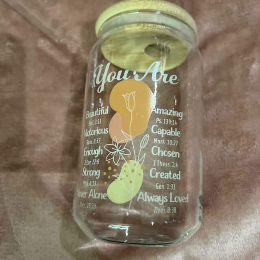 16 Oz Glass Jar with Wooden Lid and Inspirational Text Gift
Mother’s Day gift - Picture 3 of 4